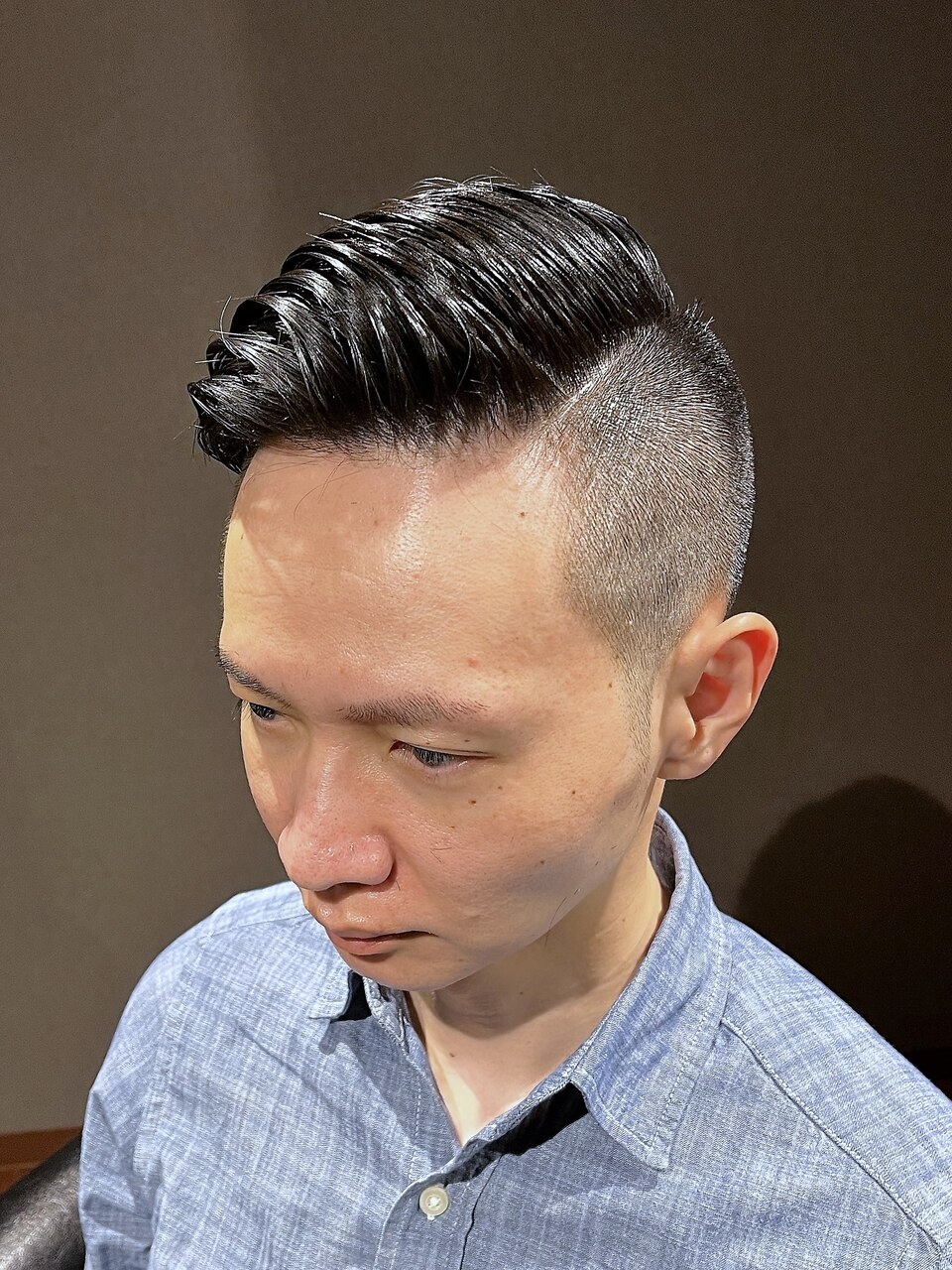 ビジネスフォーマル ハイフェードツーブロック 七三オールバック