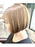 Gree【ブリーチなしハイトーン前下がりボブ】