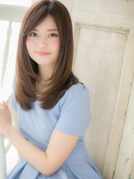 モッズ ヘア 福岡姪浜店(mod's hair) mod's姪浜/斜めバングシルキーベージュ艶髪前下がりレイヤーh