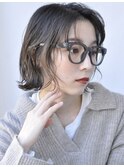 ふわふわボブ/ニュアンスカラー/ミニボブ/前髪なしショート