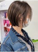 ダブルカラーハイライトケアブリーチレイヤーカットショートヘア