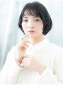 ツヤ黒髪ぱっつん前髪マッシュボブn古河20代30代40代