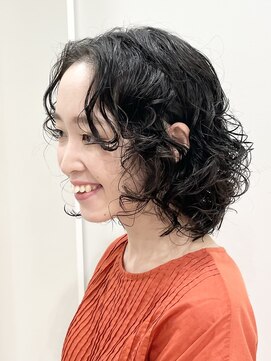 モリオフロムロンドン 松戸店(Morio from London) 【松戸 藤原】レイヤーボブ黒髪パーマ大人かわいい