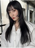 【徳岡】モードヘア　レイヤーカット　黒髪　ストレート