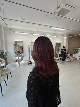 ミリ 奈良店(mm) チェリーピンクカラー【ブリーチ必須】