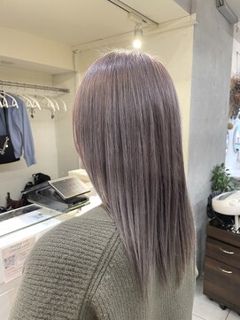 ネオリーブカフ 鶴ヶ峰店(Neolive caff) ラベンダーグレージュ　ダブルカラー　髪質改善カラー
