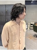 メンズヘアセンターパートパーマメンズパーマ/中西