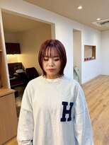 パーク(PERK) 【艶感アップ】切りっぱなしボブ×ピンクラベンダーカラー