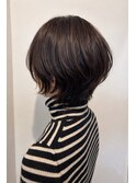 くびれショートボブ×コーラルピンクベージュ