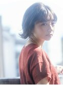 【emu井上信洋】透明感ベージュと外ハネパーマボブ【エミュ】