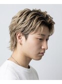 筋感フェザーショート×ミルクティー