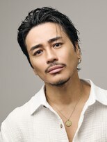 ブラック(BLACK)&nbsp;大人ルーズバック MEN’S HAIR/リバースセンターパート/表参道