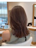 レイヤーカット ブリーチなし グレージュ 20代 30代