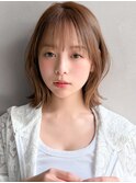 シースルーバングうる艶髪20代30代40代◎セミディ薄めバング