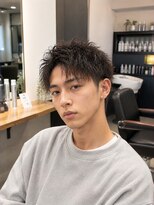 MEN's Baguz MEN'Sカット/ MEN'Sパーマ/ MEN'Sカラー ニュアンス束感マッシュパーマ韓国風メンズウェーブヘアスタイル
