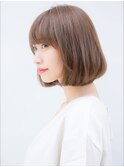 【yuka】透明感アッシュブラウンベージュ×ラウンドボブ