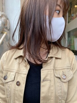 フロート 小阪店(float) グレージュ_マロンベージュ Aラインボブ かきあげ