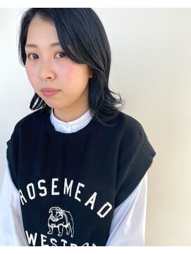 シェル 津山の手店(shel) 20代30代40代外ハネ髪質改善艶感Blue Black