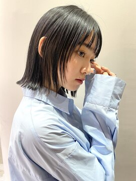 マイル 渋谷(mile) 顔まわりカット×地毛風カラー