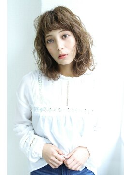 リル 西宮(LiL') 【LiL'西宮】外国人風ハイライトカラー_無造作ウェーブミディ★