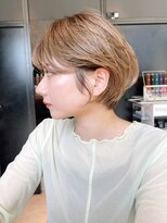 アルバム 池袋(ALBUM) ショートヘア_斜めバンググレージュカラー_ba413922