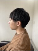 MEN’SHAIR刈り上げマッシュパーマアッシュブラック