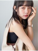小顔前髪顔周りレイヤー×グレージュカラー デザインカラー