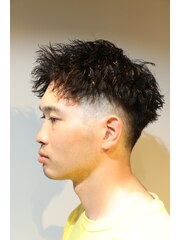 新宿/ツイストパーマ/束感/フェード/barbershop