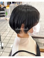 ヘアーアンドメイク サワ 上田本店(SAWA)&nbsp;20代30代小顔ショートボブアッシュブルーブラック