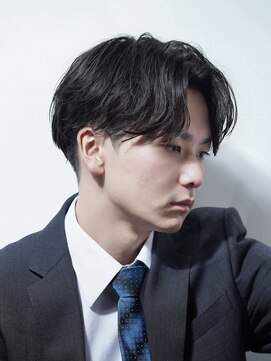 アルファ 新宿(alpha) サーフカール/ 刈り上げセンターパート/ブルーブラック[新宿駅]