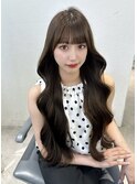 韓国ウェーブヘア　ココアブラウン