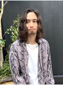 メンズロングウェーブスタイル　スパイラルパーマ