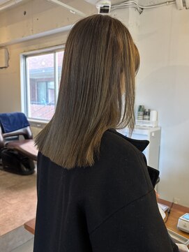 透明感カラー/オリーブベージュ/ハイライト