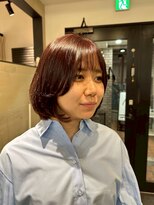 ヘアリゾート粋 ティガ 池袋店(tiga)&nbsp;ミディアムレイヤー/ブラウンレッド/透明感カラー