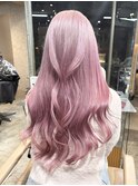 ミルクティーピンクベージュピンクブラウン暗髪40代ハイトーン