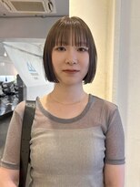 マカロニコースト(macaroni coast)&nbsp;前髪ありミニボブブリーチなしグレージュ