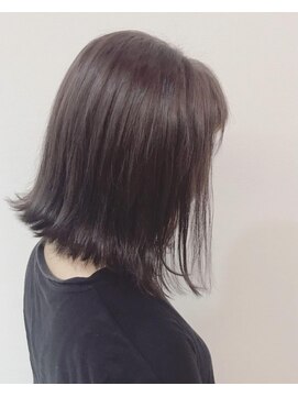 スーリール 今宿店(Sourire) ダークラベンダー切りっぱなしボブ　【青木奈那】