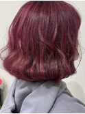 カシスピンクカラ-/ボブショート/ビビットカラー
