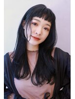 ガーランドギンザ(Garland Ginza)&nbsp;オン眉//顔周りカット/暗髪ロングヘア