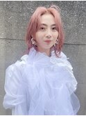 ベイビーピンクレイヤー_グレージュカラーボブウルフ_89196