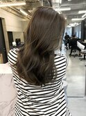 上品グレージュ韓国ヘアくびれヘアレイヤーカットデジタルパーマ