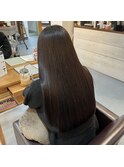 艶髪ストレート×ロング×アッシュブラウン×髪質改善【広島】