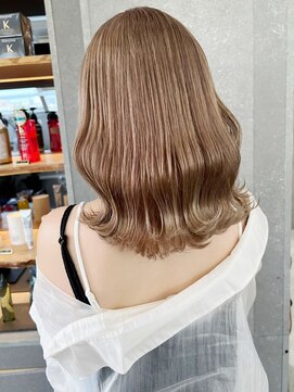 ロンドワン 三宮元町(Lond one) ブリーチなしダブルカラー×ベージュ/グレージュレイヤーカット