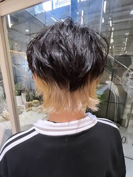 ゼスト フィーノ(ZEST fino) 縮毛矯正していてもブリーチ出来る!マッシュウルフ ミルクティ