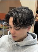 緩めツイストスパイラル無造作シャドウパーマ渋谷メンズ