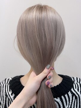ボイスヘア(voice hair) 20代30代40代ダブルカラーブリーチ耳掛けシースルーバンク