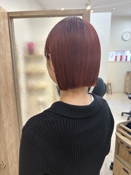 シアアルン 新小岩店(SHEER alun) オレンジレッドカラー/ボブ