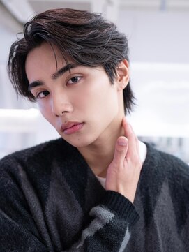 エフエム 渋谷(FM) アッシュブラックマッシュパーマ刈り上げツーブロック