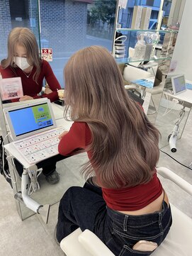 ブラウン(Brown) ブリーチ1回♪ミルクティーベージュ