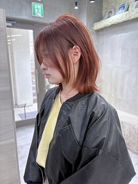 ザ パス 大名店(the path) 【オレンジブラウン+ハッシュボブカット】